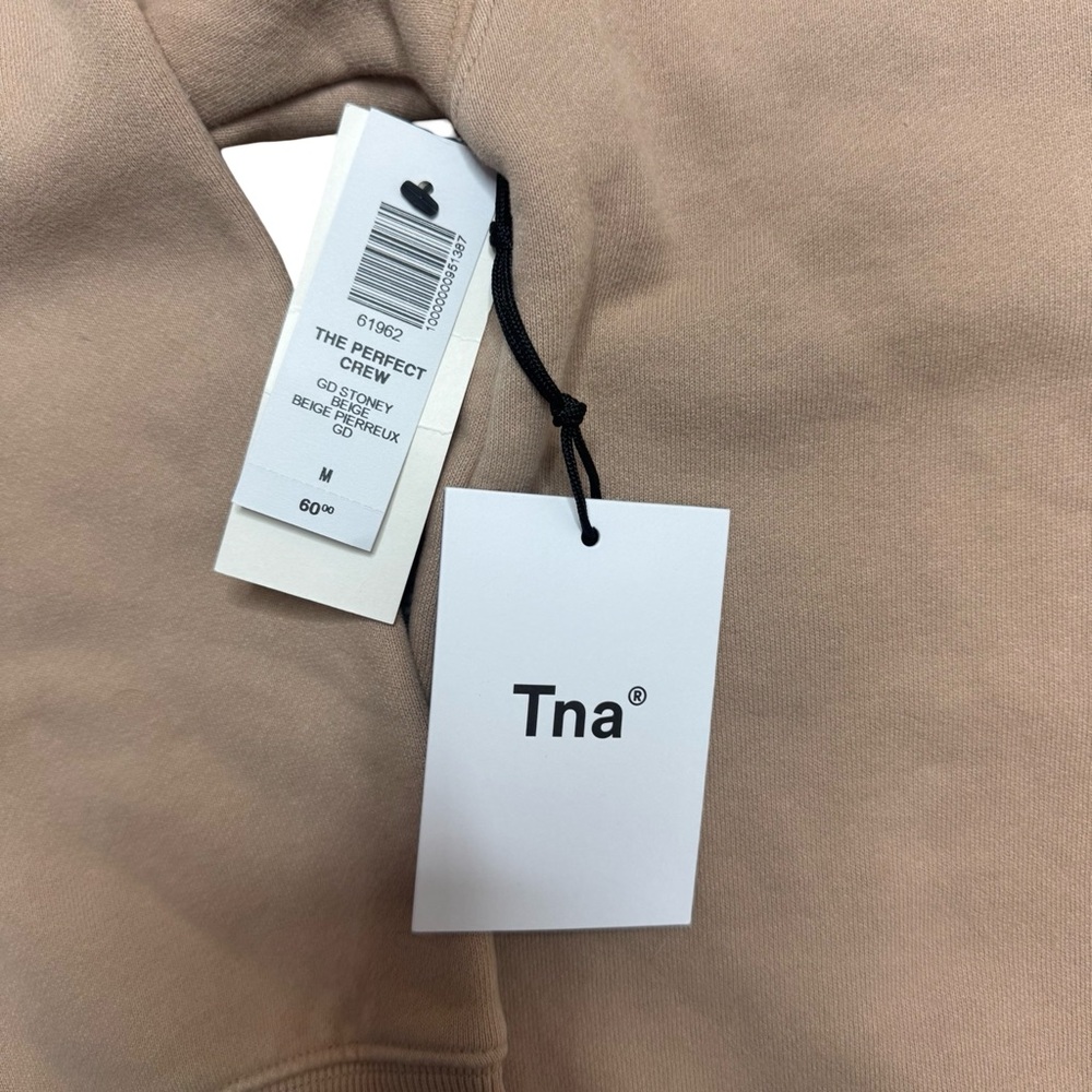 NWT Aritzia TNA The Perfect Crew Sweatshirt – Stoney Beige, Size M - Picture 3 of 7